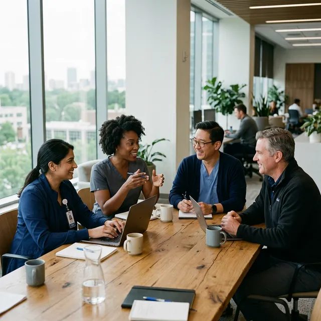 Clean and Recovery editorial team discussing content in a modern office