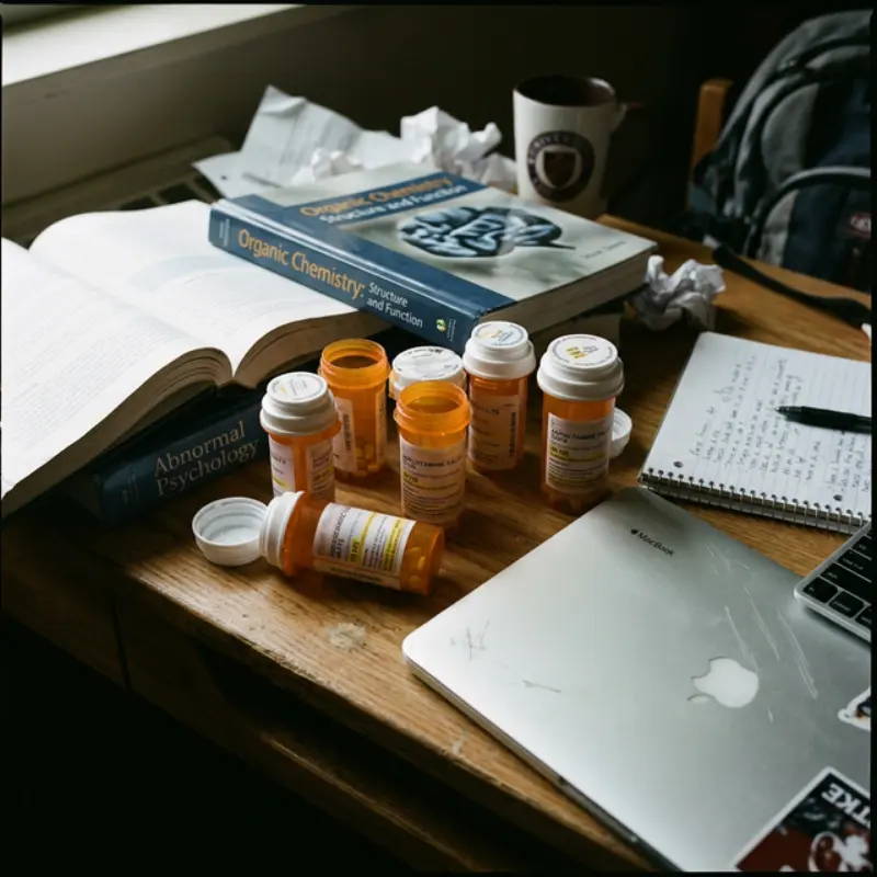 Adderall prescription pill bottles representing prescription stimulant medication
